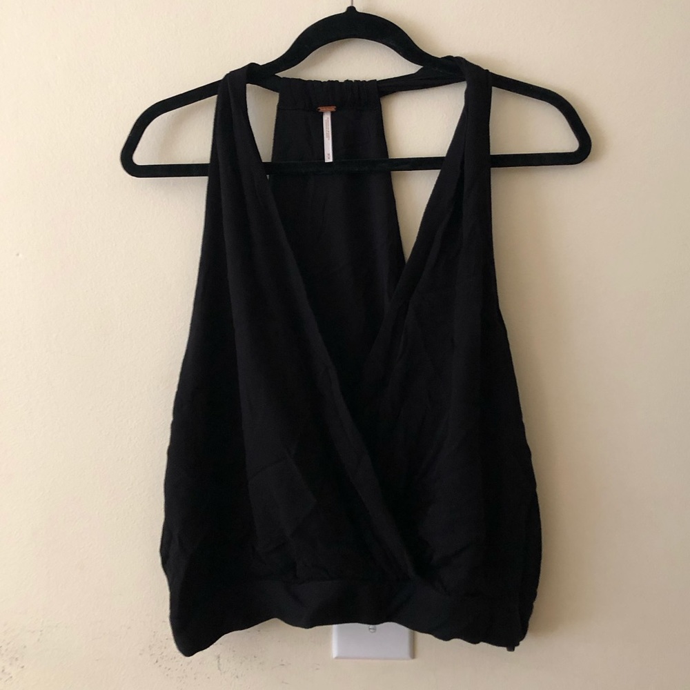 FREE PEOPLE, Black Halter Crop Top